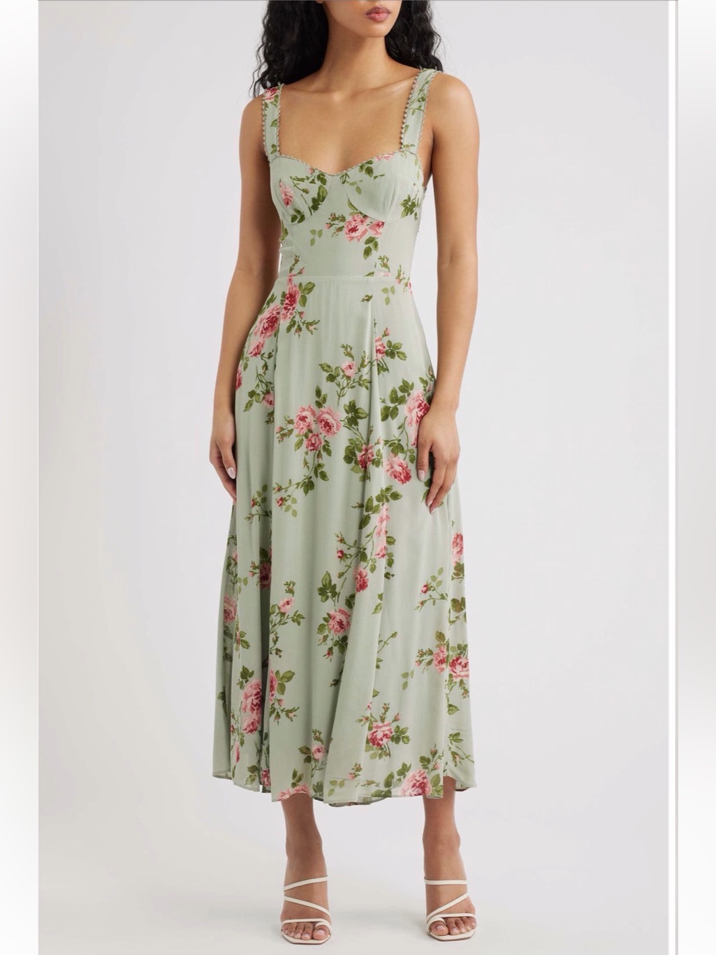 Reformation Lela Floral Print Midi Dress